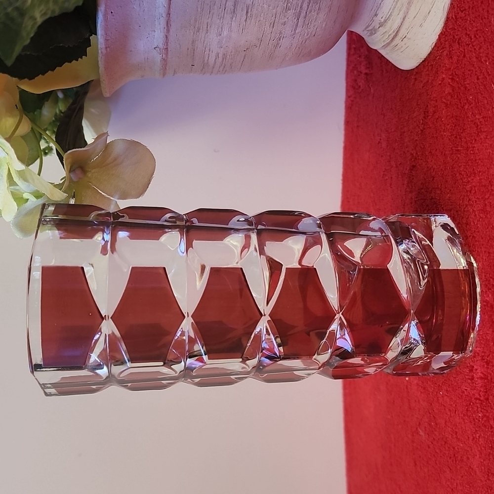 Vintage Retro Red Glass Vase.